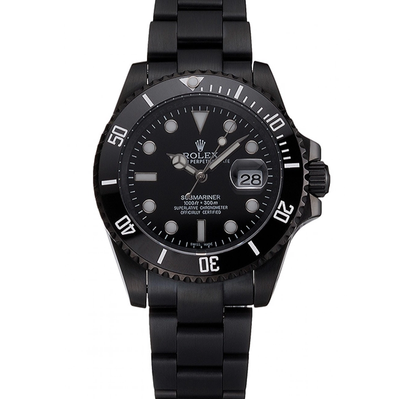 Dial Black And Black Rolex And Case Bracelet Swiss Submariner Bezel PVD Date 0610